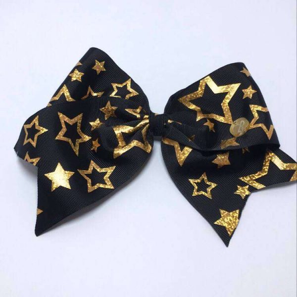 Maxi Bows Negro con Estrellas Doradas