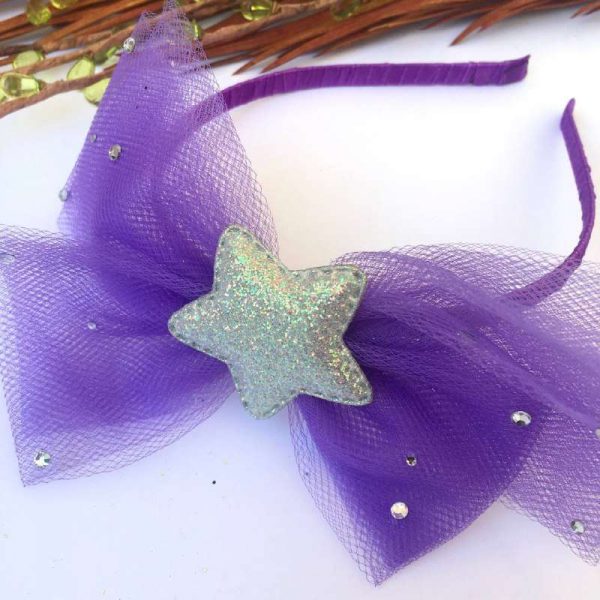 Cintillo de Tull Morado con Estrella