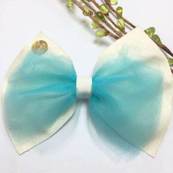 Medium Bows de Cuerina Blanco