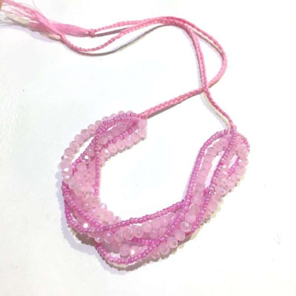 Set de Pulseras de Cristales Rosados