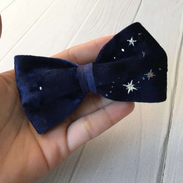 Mini Bows Azul de Gamuza