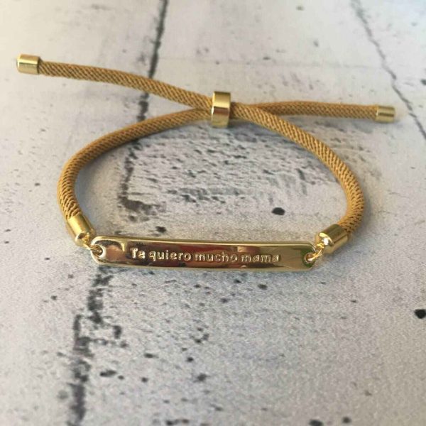 Pulsera Ajustable Marrón con Plaquita