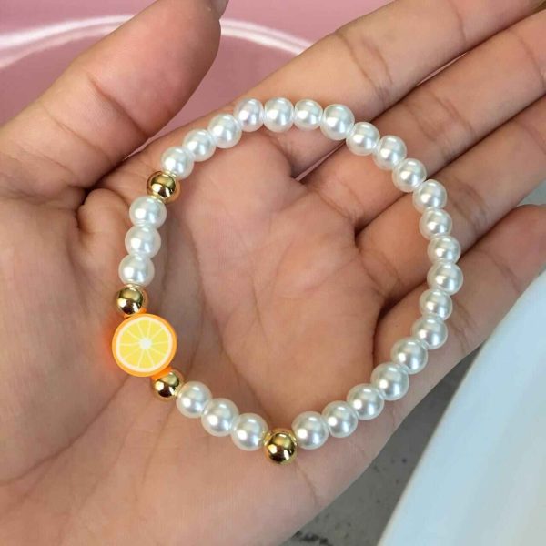 Pulsera de Perlas con Naranja