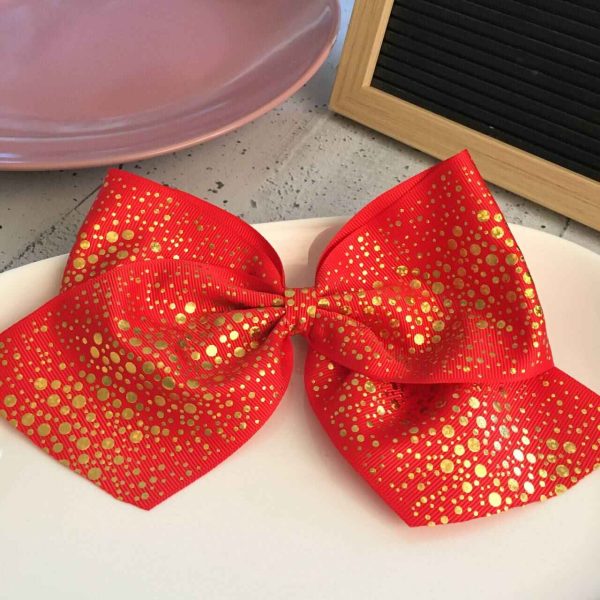 Maxi Bows Rojo con Dorado