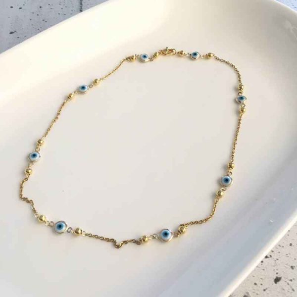 Cadena Gold con Ojos Turcos y Balines