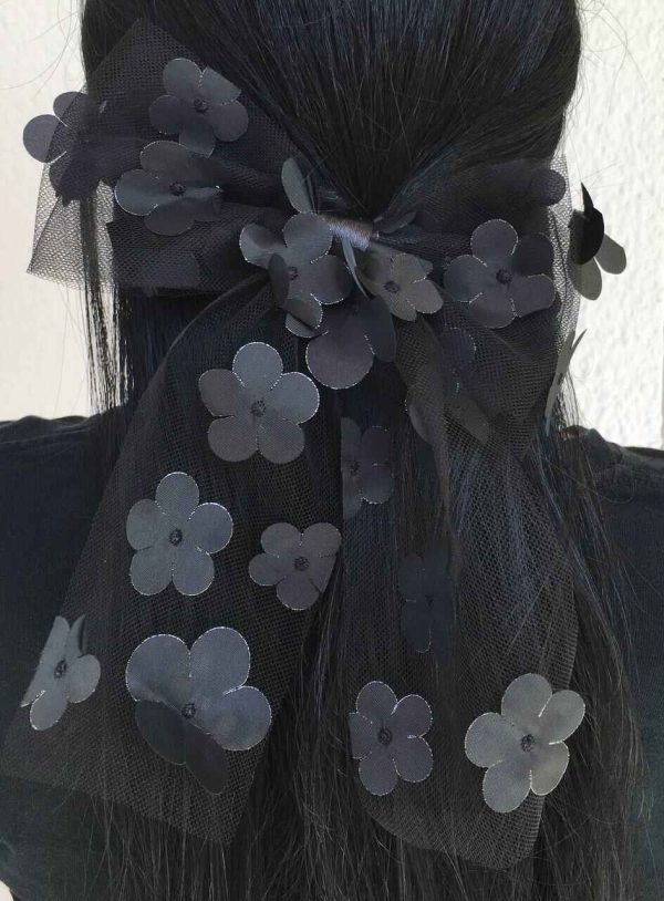 Maxi Bows de Flores Negro