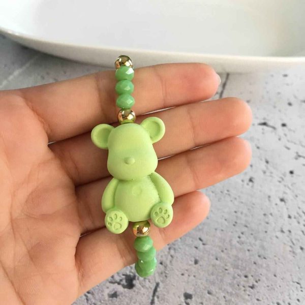 Pulsera de Cristales Verdes con Oso