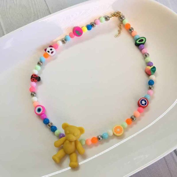 Gargantilla Multicolor con Oso Amarillo