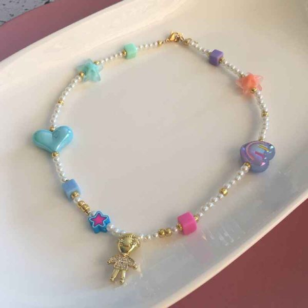 Gargantilla de Perlas con Estrellas, Corazones y Niño