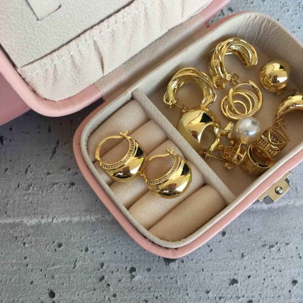 Argollas Gold con Circones Brillantes