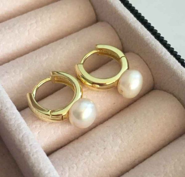 Mini Argollitas con Perla. Plata 925
