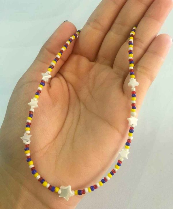 Gargantilla de Mostacillas Tricolor con Estrellas