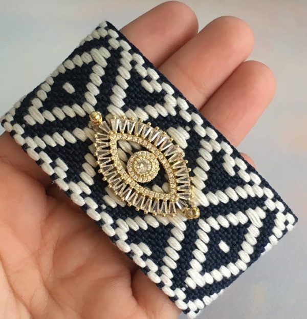 Pulsera Ajustable Azul Marino con Ojo Turco