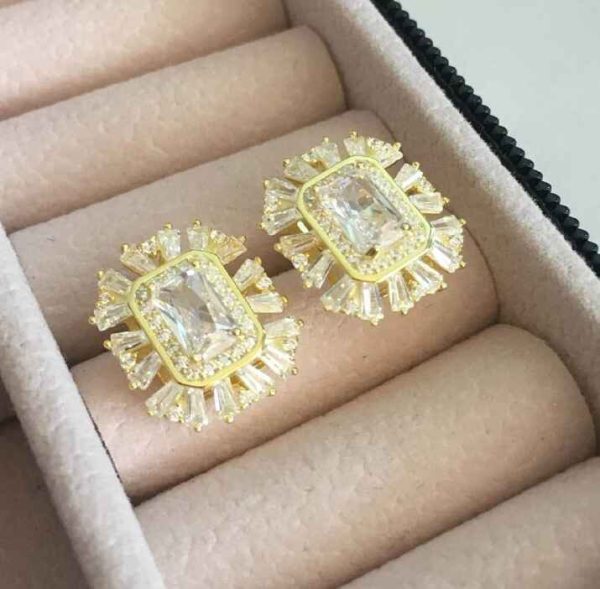 Topitos con Circones Brillantes. Plata 925