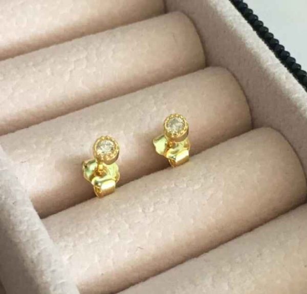 Topitos de Circón Brillante. Plata 925