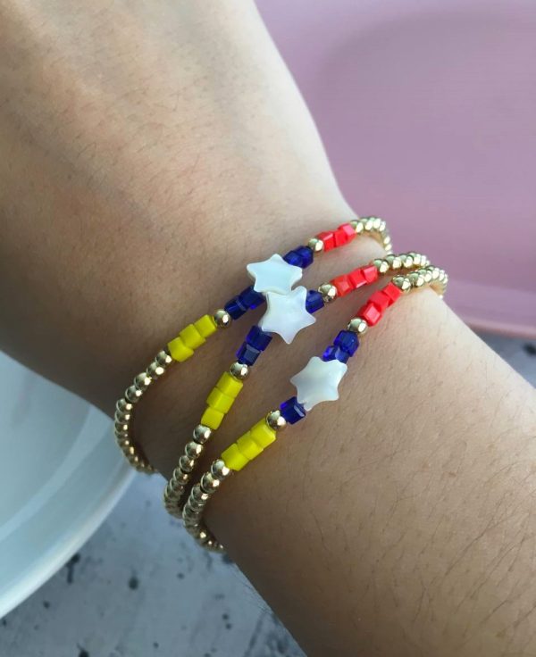 Set de Pulseras de Balines con Cristales y Estrellas