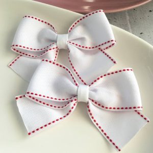 Medium Twins Blancos con Rojo