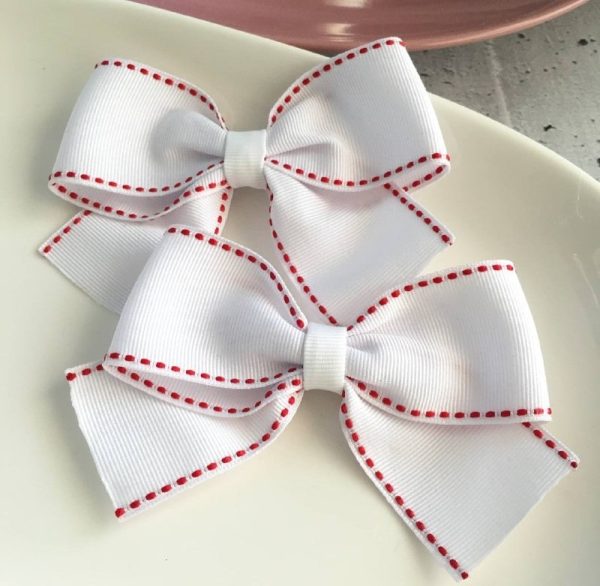 Medium Twins Blancos con Rojo