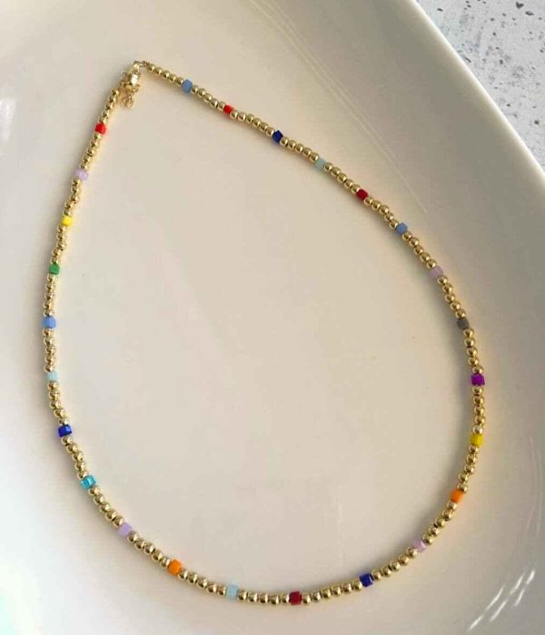 Gargantilla de Balines con Cristales Multicolor