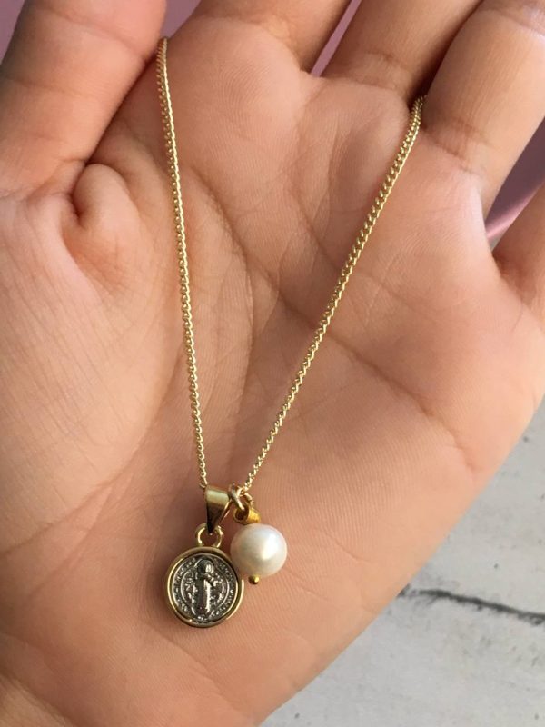 Cadena Gold con San Benito y Perla