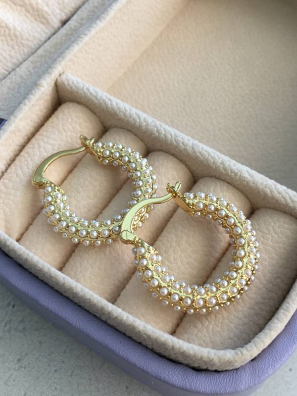 Argollas Gold con Perlitas